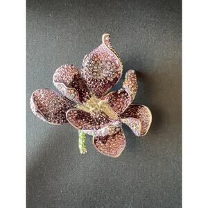 Pink Color Rose with Rhinestone Brooch, Women's Accessories, Pin, Gift Idea